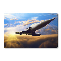 Obraz na płótnie Wojskowy samolot na niebie
