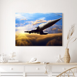 Obraz na płótnie Wojskowy samolot na niebie