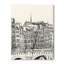 Obraz na płótnie Nowy most w Paryżu - szkic