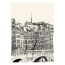 Plakat Nowy most w Paryżu - szkic