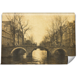 Fototapeta Widok na Amsterdam w stylu retro w Holandii