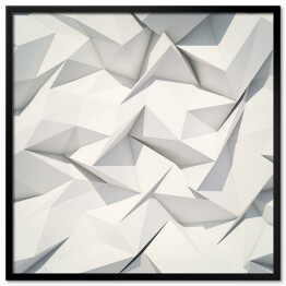 Plakat w ramie Geometryczny biały deseń z efektem 3D