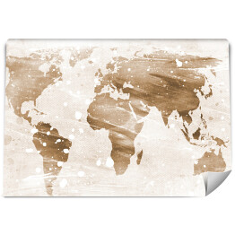 Fototapeta winylowa zmywalna Mapa świata w odcieniach beżu na jasnym tle