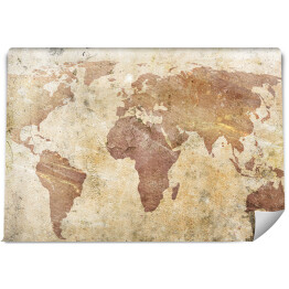 Fototapeta samoprzylepna Mapa świata w odcieniach beżu 