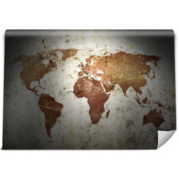 Fototapeta samoprzylepna Mapa świata w styu vintage, częściowo oświetlona