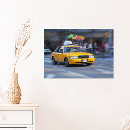 Plakat Żółta taksówka w Nowym Jorku.