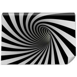 Fototapeta winylowa zmywalna Hipnotyzujący tunel linii czarno-białych 3D