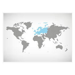 Plakat samoprzylepny Europa w mapie świata