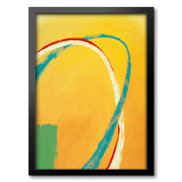 Obraz w ramie Żółta abstrakcja z okręgami