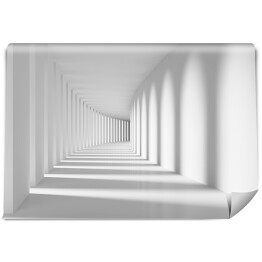 Fototapeta Długi jasny korytarz z cieniami 3D