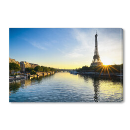 Obraz na płótnie Wschód słońca nad Wieżą Eiffla w Paryżu