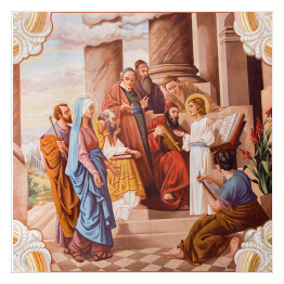 Plakat samoprzylepny Nauczanie małego Jezusa w świątyni