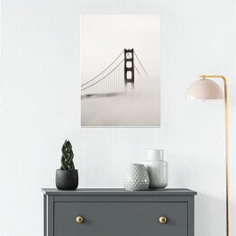 Plakat Most Złotej Bramy we mgle