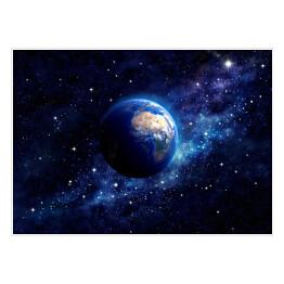 Plakat Planeta Ziemia w kosmosie
