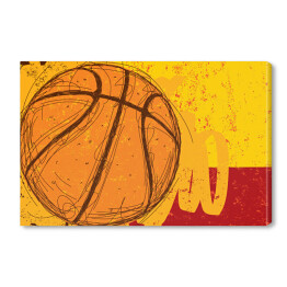 Obraz na płótnie Ilustracja w ciepłych barwach - piłka do koszykówki