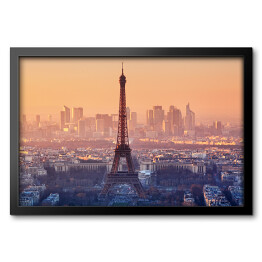 Obraz w ramie Widok z lotu ptaka, Paryż przed zmierzchem