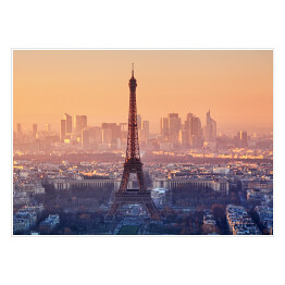 Plakat Widok z lotu ptaka, Paryż przed zmierzchem