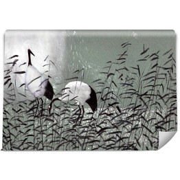 Fototapeta winylowa zmywalna ptaki bocian w trzcinach