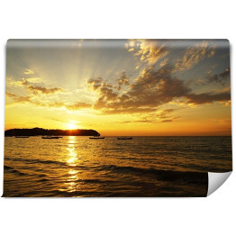 Fototapeta Piękny zachód słońca na plaży Gapali