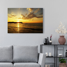 Obraz na płótnie Piękny zachód słońca na plaży Gapali