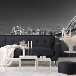 Fototapeta winylowa zmywalna Opera w Sydney i panorama miasta widziana z mostu portowego