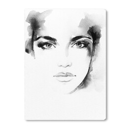 Obraz na płótnie Portret kobiety - czarno biała akwarela