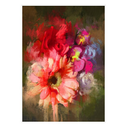 Plakat samoprzylepny Bukiet kwiatów w odcieniach różu