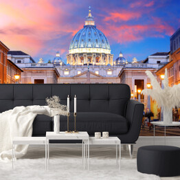 Fototapeta Pięknie oświetlony Watykan, Rzym