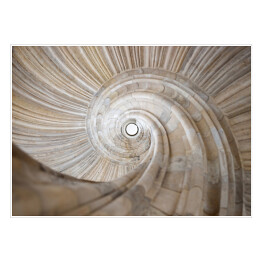 Plakat Spiralne schody z jasnego drewna