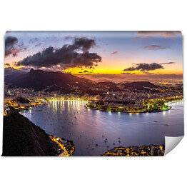 Fototapeta Panoramiczny widok na Rio de Janeiro późnym wieczorem