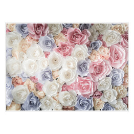 Plakat samoprzylepny Kolorowe pastelowe róże