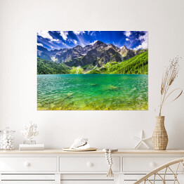 Plakat samoprzylepny Jezioro wśród gór