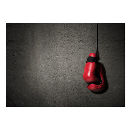 Plakat Czerwone wiszące rękawice bokserskie