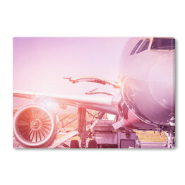 Obraz na płótnie Samolot w różowym świetle
