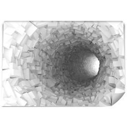Fototapeta Tunel z geometrycznymi ścianami 3D