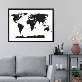 Obraz w ramie Bardzo szczegółowa mapa świata