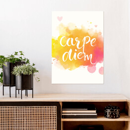 Plakat samoprzylepny "Carpe diem" - tęczowa typografia