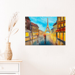 Plakat samoprzylepny Obraz olejny - Wieża Eiffla, Francja