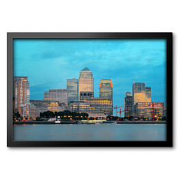 Obraz w ramie Budynki Canary Wharf, Londyn, Wielka Brytania