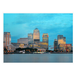 Plakat Budynki Canary Wharf, Londyn, Wielka Brytania