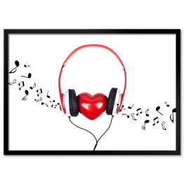Plakat w ramie Miłość do muzyki - ilustracja