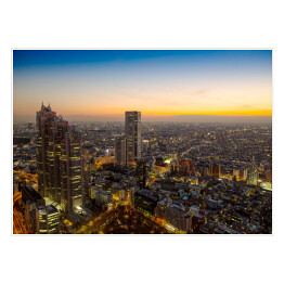 Plakat samoprzylepny Krajobraz Tokio o świcie