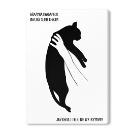 Obraz na płótnie Czarny kot z napisem "Grażynko, znajdź sobie chłopa" - ilustracja