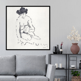 Plakat w ramie Paul Signac Siedząca naga kobieta. Reprodukcja