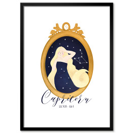 Plakat w ramie Horoskop z kobietą - koziorożec