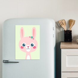Magnes dekoracyjny Zwierzaczki - różowy królik