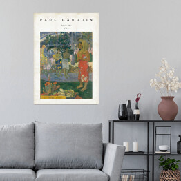 Plakat Paul Gauguin "Orana Maria/Hail Mary" - reprodukcja z napisem. Plakat z passe partout