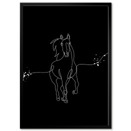 Plakat w ramie Koń w galopie - czarne konie