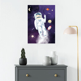 Plakat Kosmonauta - ilustracja
