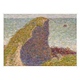Plakat samoprzylepny Georges Seurat "Klif w pobliżu Le Bec" - reprodukcja